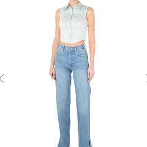 Elisabetta Franchi teal bustier top